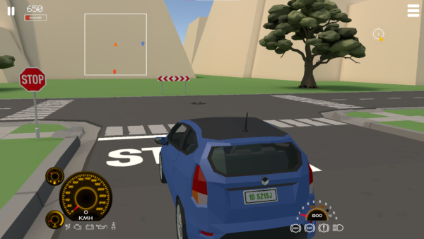 k53 Simulator stop sign and road marking
